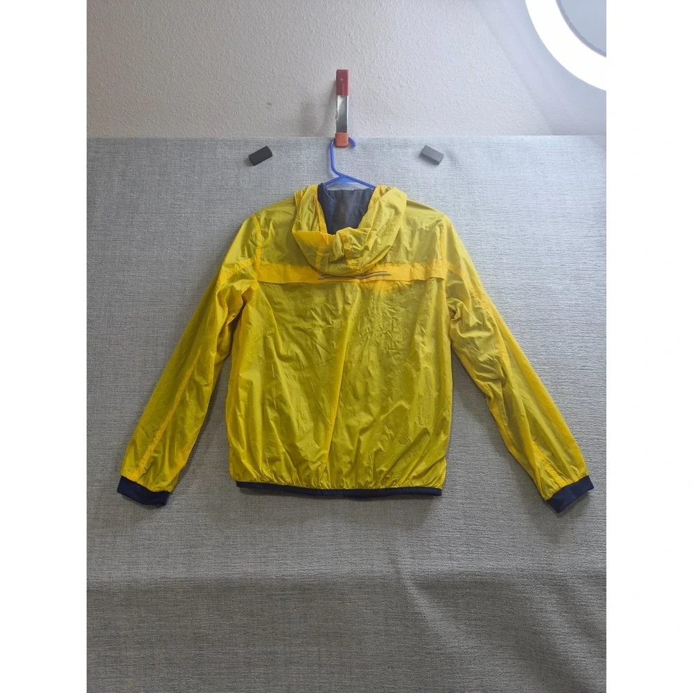 Perry Ellis Windbreaker Popover Packable Jacket Boys 14/16 Yellow Vented Back